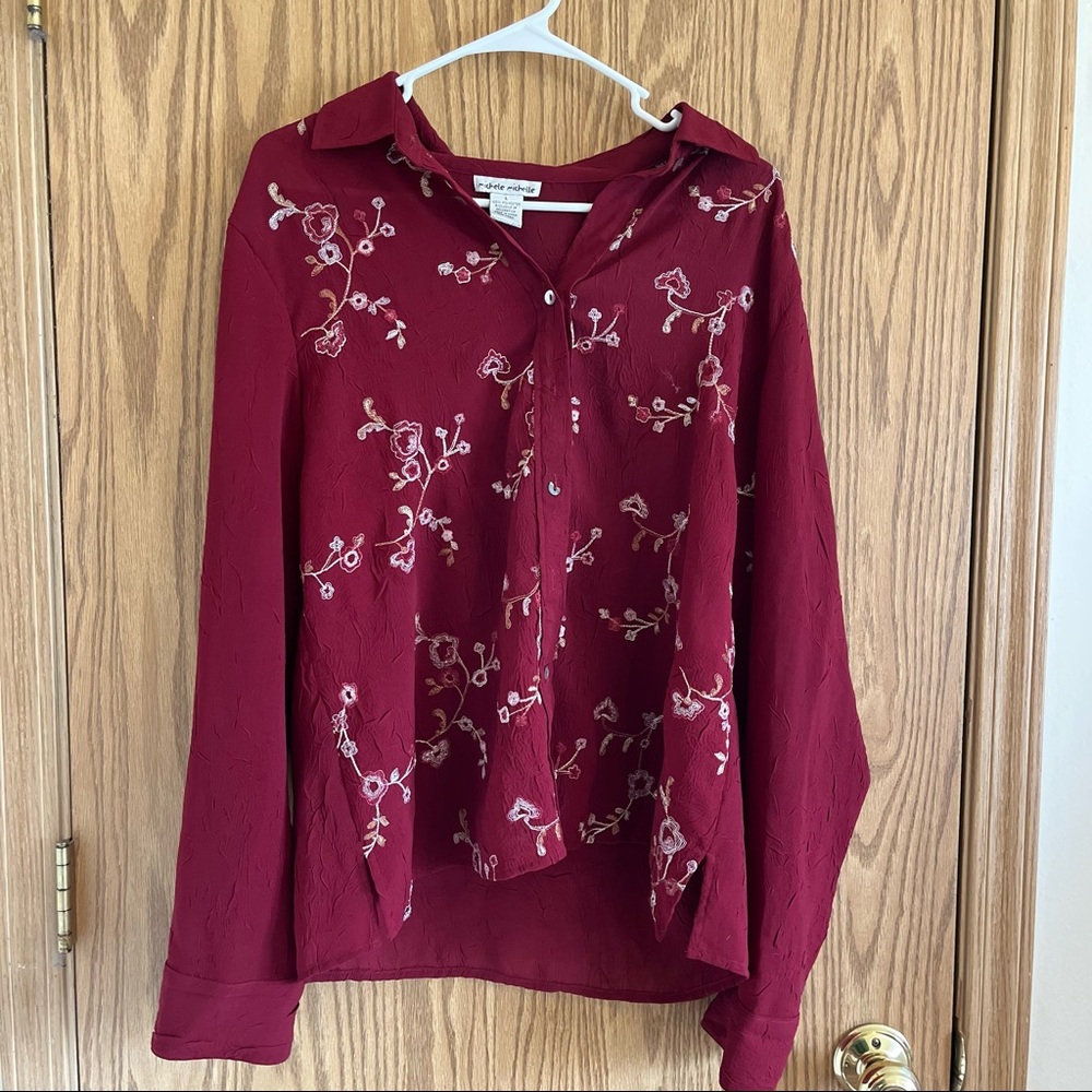 Maroon Michele Michelle button up